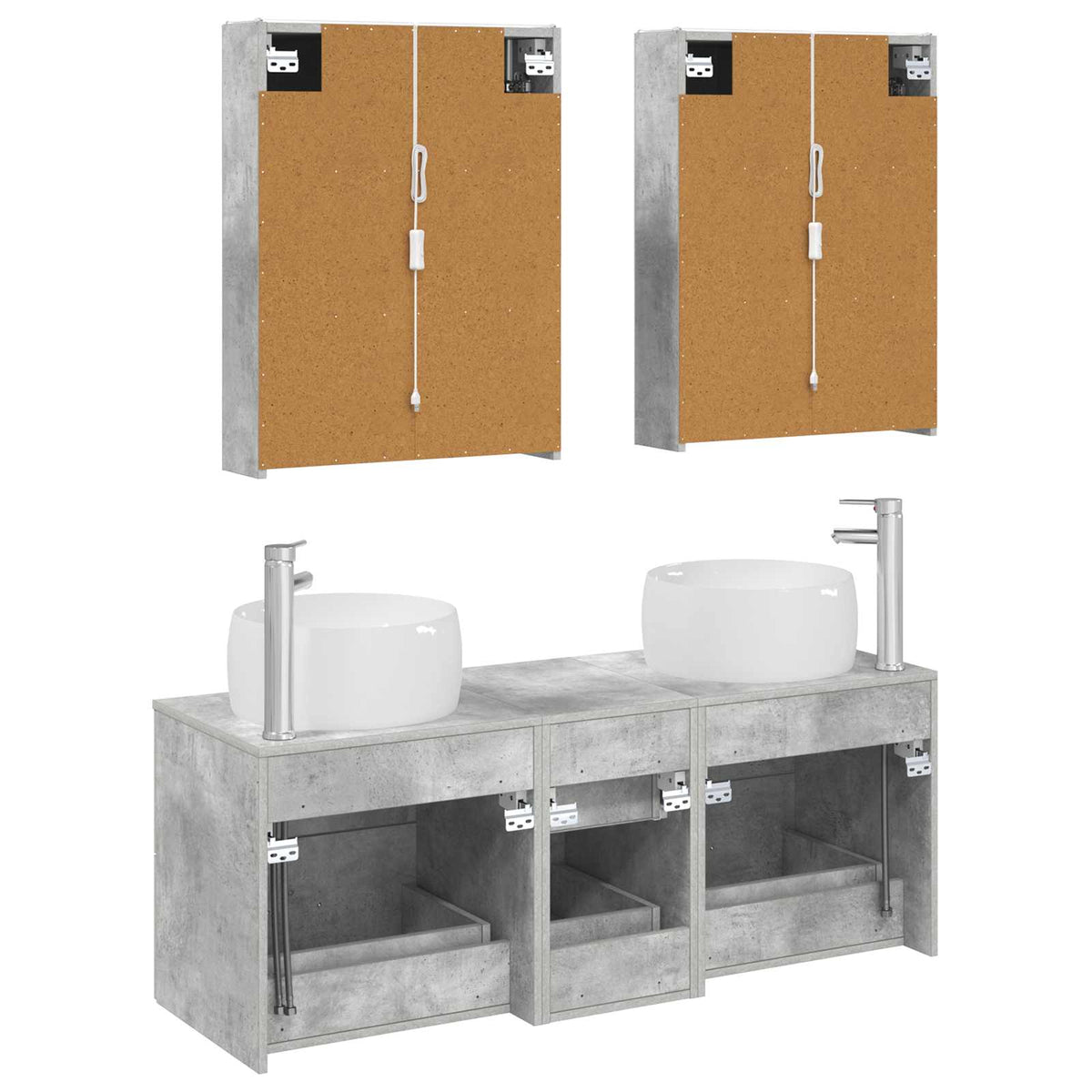 Bathroom Furniture Set 5 pcs Concrete Grey