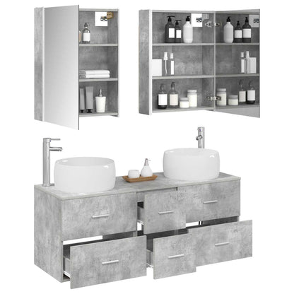Bathroom Furniture Set 5 pcs Concrete Grey