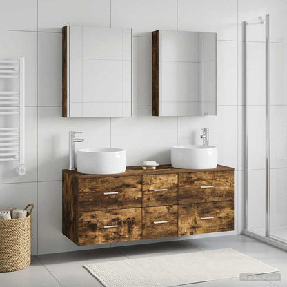 Bathroom Furniture Set 5 pcs Smoked Oak