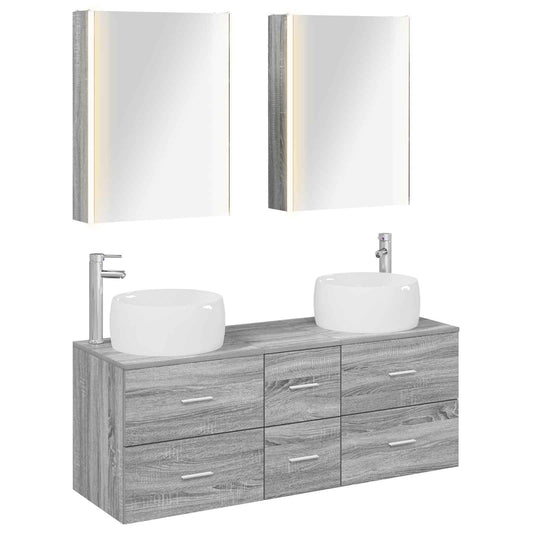 Bathroom Furniture Set 5 pcs Grey Sonoma