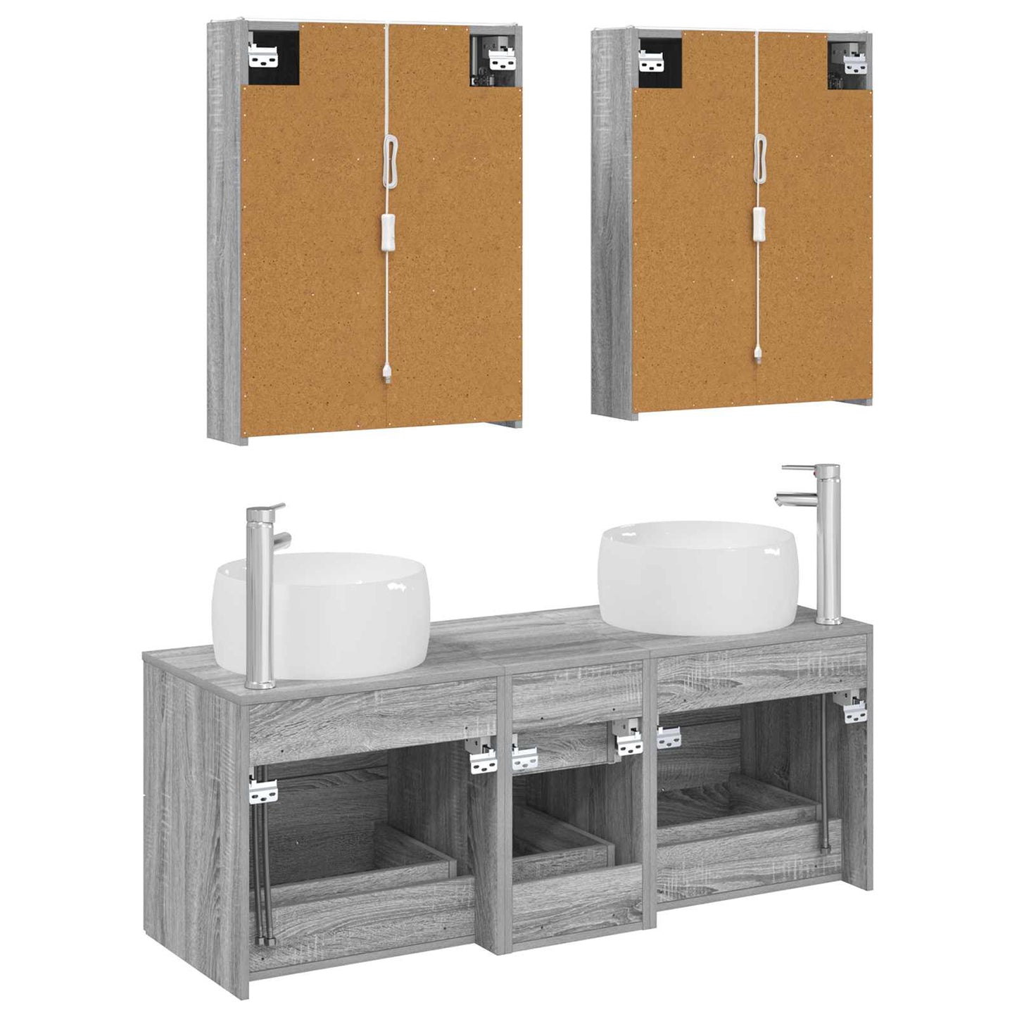 Bathroom Furniture Set 5 pcs Grey Sonoma