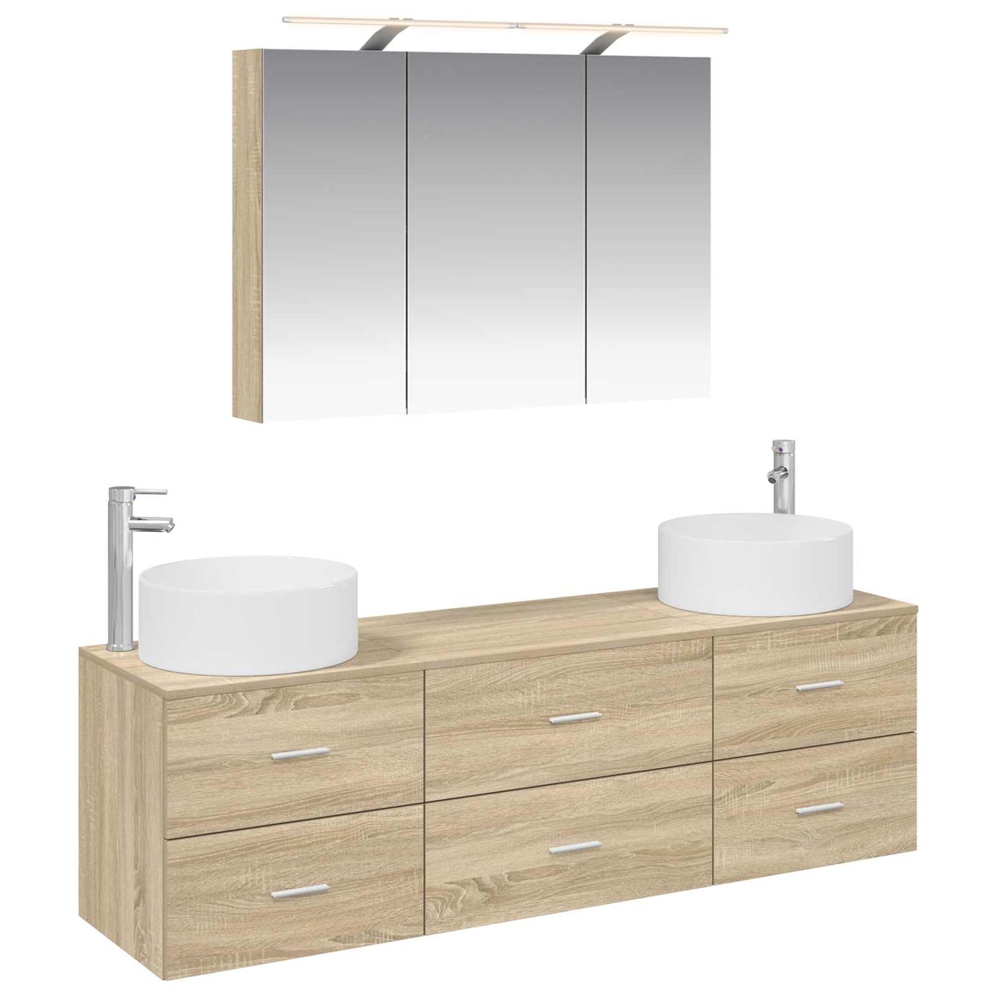Bathroom Furniture Set 4 pcs Sonoma Oak