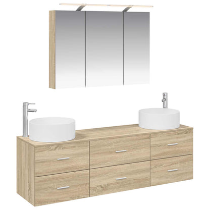 Bathroom Furniture Set 4 pcs Sonoma Oak
