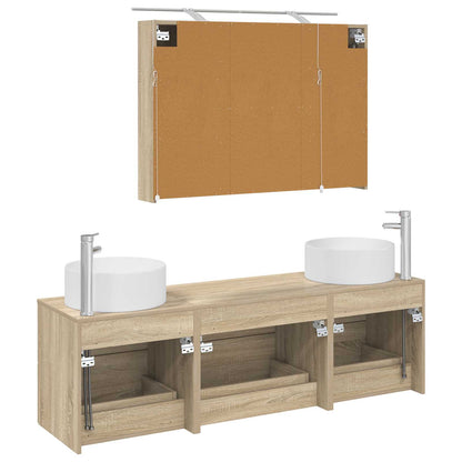 Bathroom Furniture Set 4 pcs Sonoma Oak