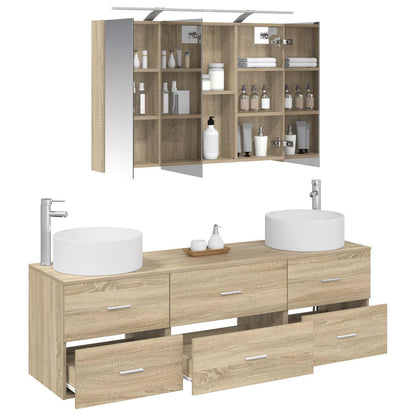 Bathroom Furniture Set 4 pcs Sonoma Oak