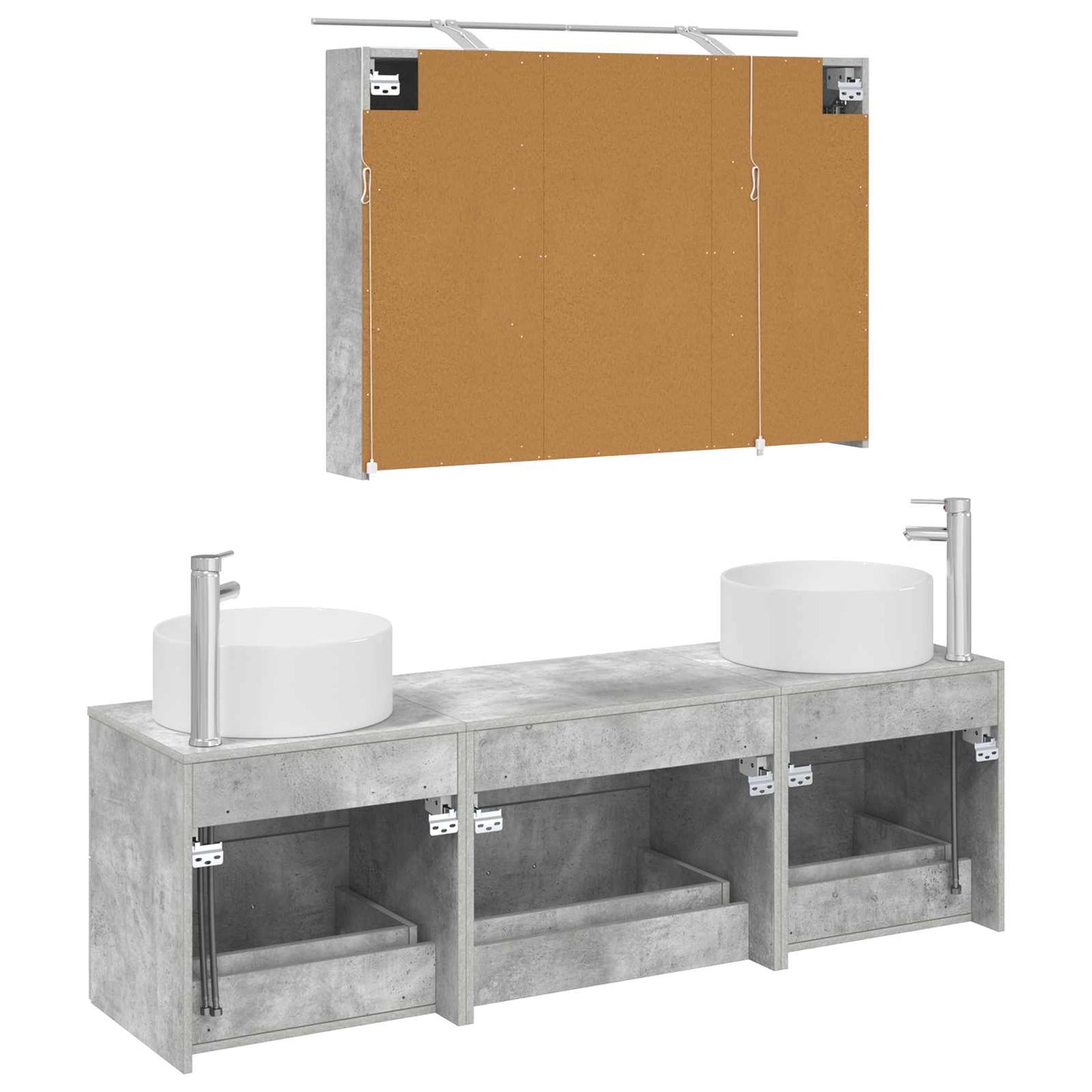 Bathroom Furniture Set 4 pcs Concrete Grey