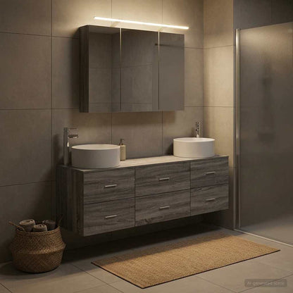 Bathroom Furniture Set 4 pcs Grey Sonoma
