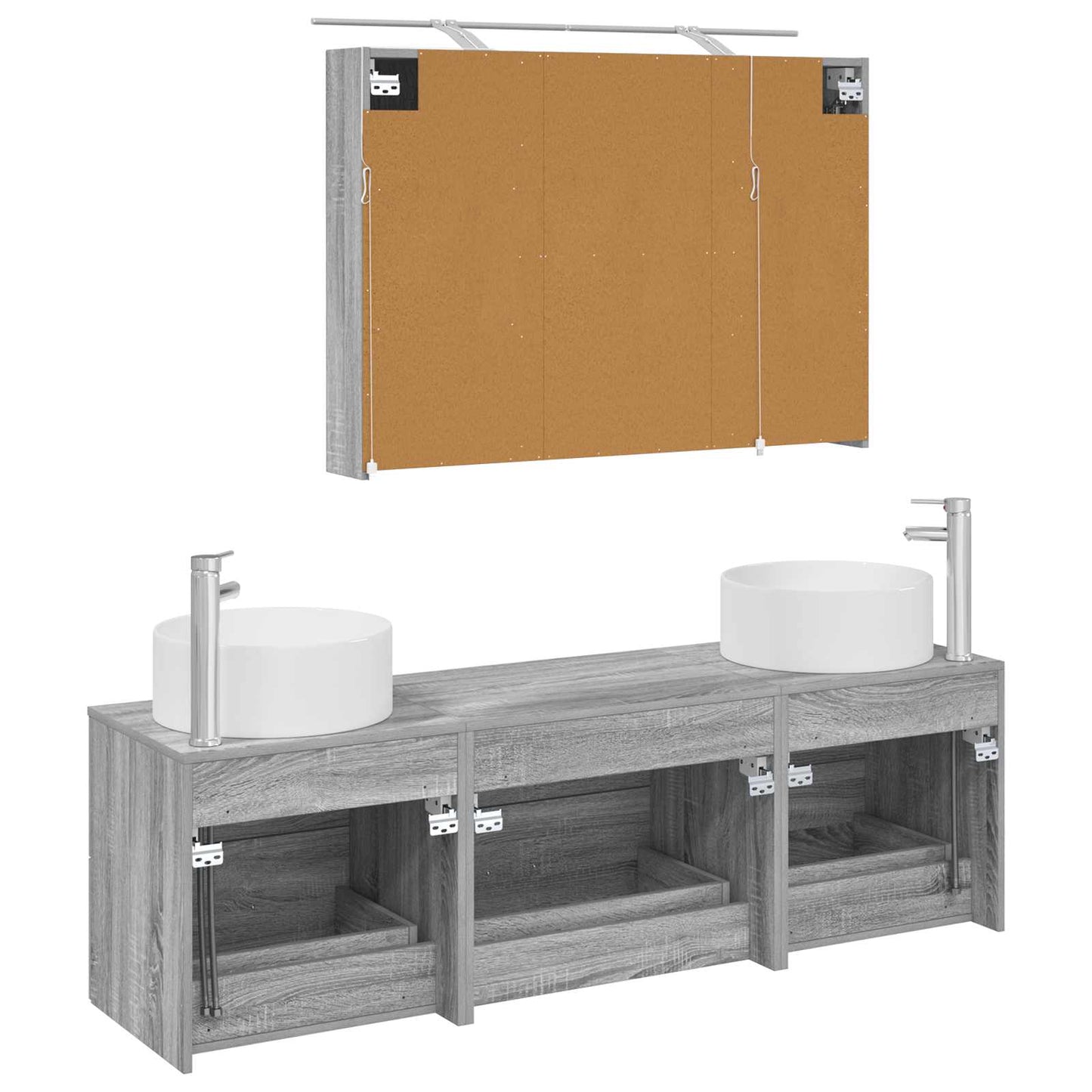 Bathroom Furniture Set 4 pcs Grey Sonoma