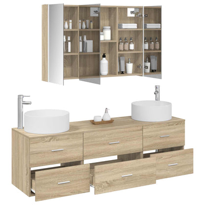 Bathroom Furniture Set 4 pcs Sonoma Oak