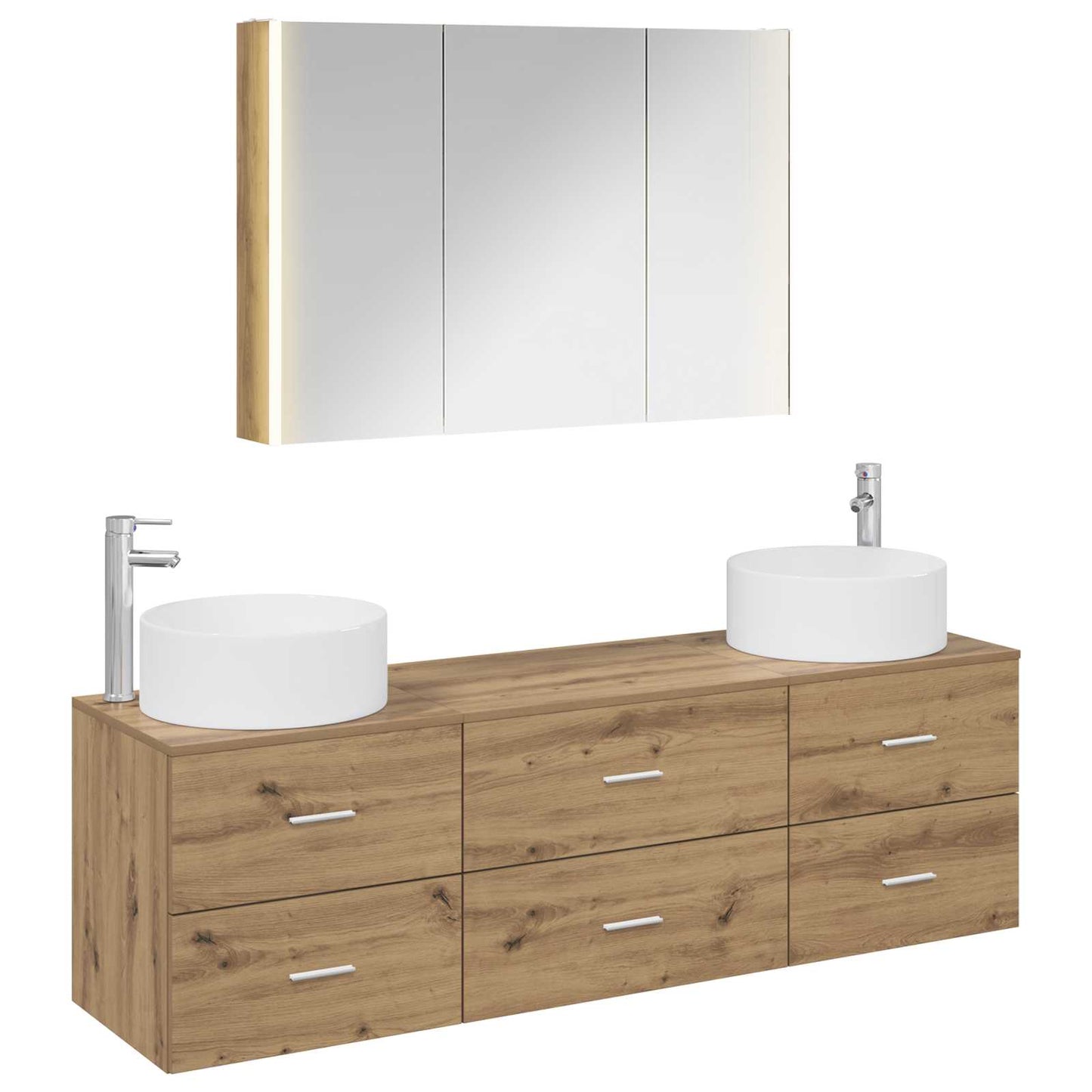 Bathroom Furniture Set 4 pcs Artisan Oak