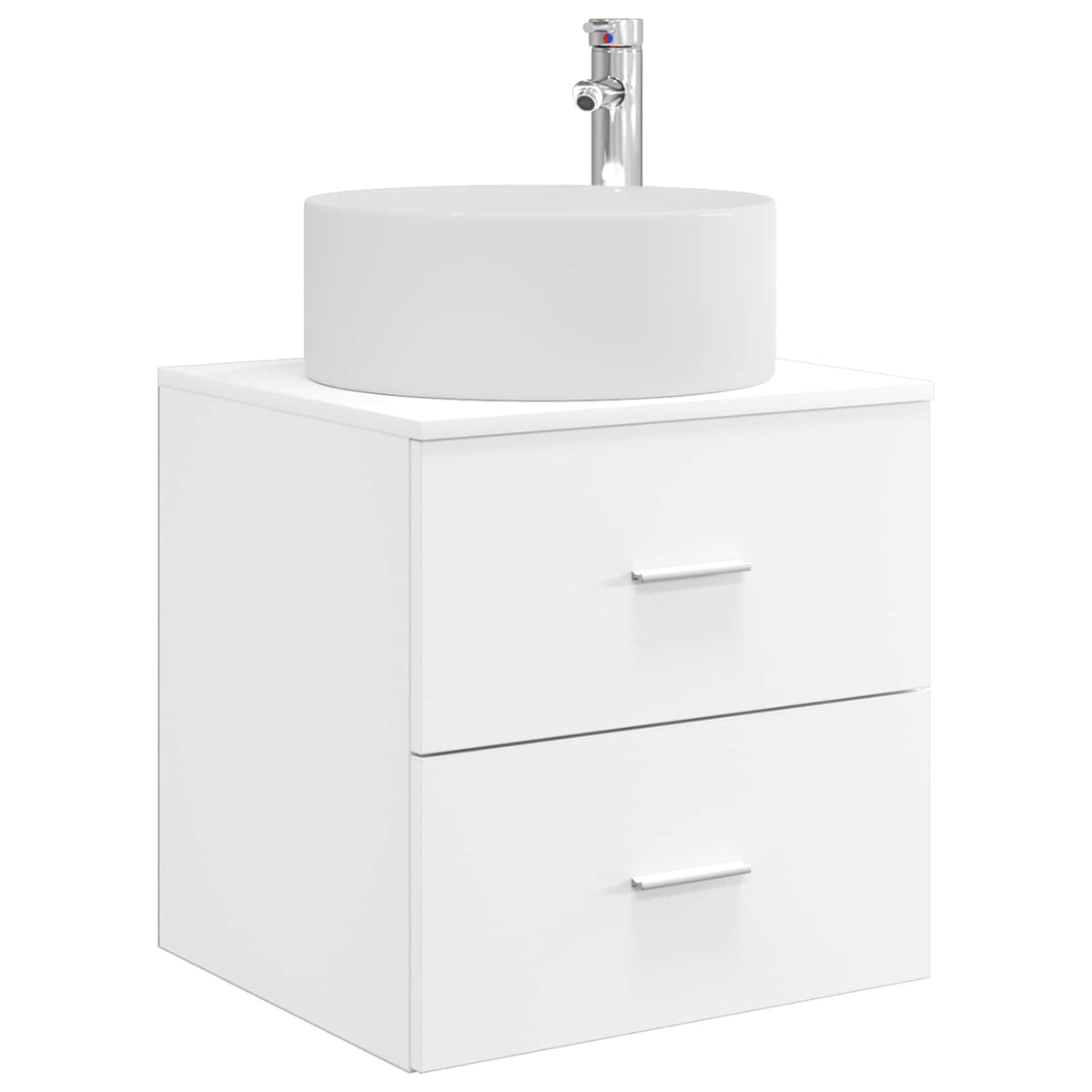 Bathroom Furniture Set 5 pcs White Engineered Wood and Glass
