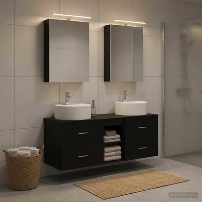 Bathroom Furniture Set 5 pcs Black Oak