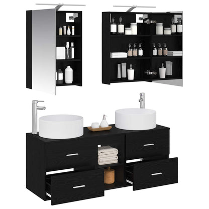 Bathroom Furniture Set 5 pcs Black Oak