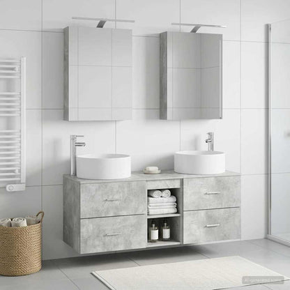 Bathroom Furniture Set 5 pcs Concrete Grey