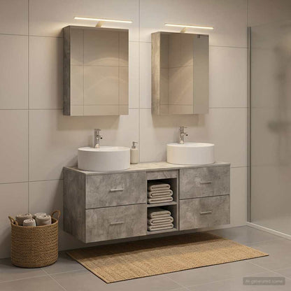 Bathroom Furniture Set 5 pcs Concrete Grey