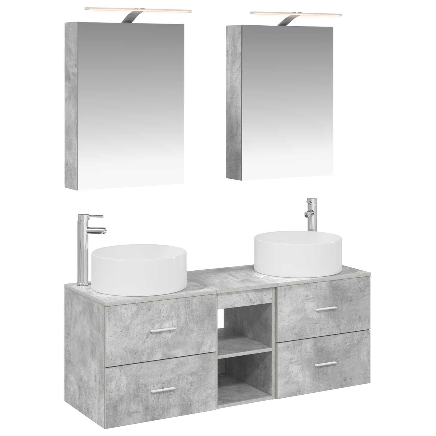 Bathroom Furniture Set 5 pcs Concrete Grey
