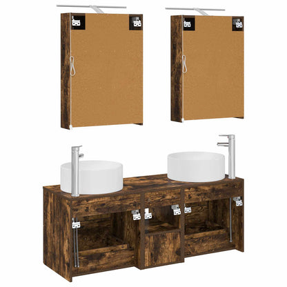 Bathroom Furniture Set 5 pcs Smoked Oak