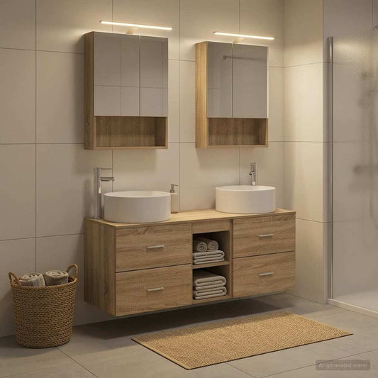 Bathroom Furniture Set 5 pcs Sonoma Oak