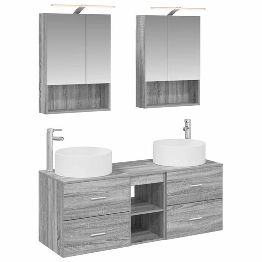 Bathroom Furniture Set 5 pcs Grey Sonoma