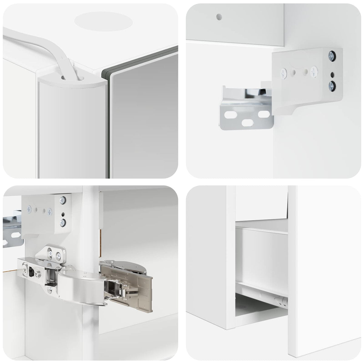 Bathroom Furniture Set 5 pcs White Engineered Wood and Glass