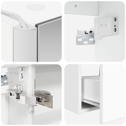 Bathroom Furniture Set 5 pcs White Engineered Wood and Glass