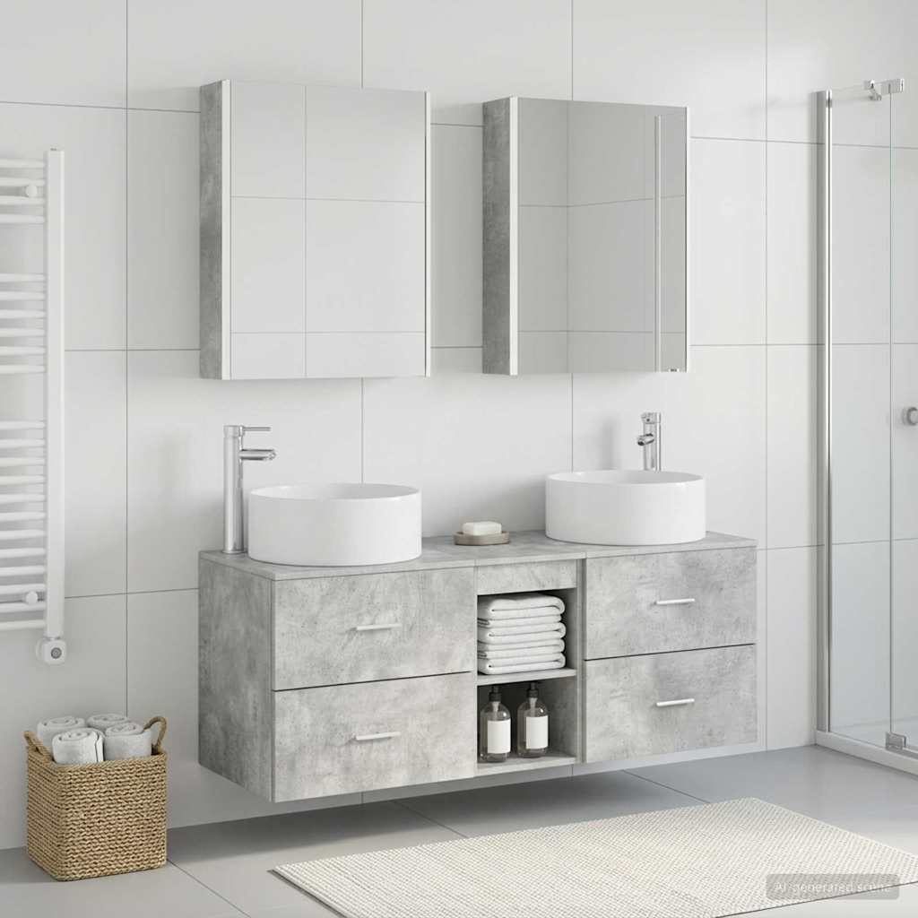Bathroom Furniture Set 5 pcs Concrete Grey