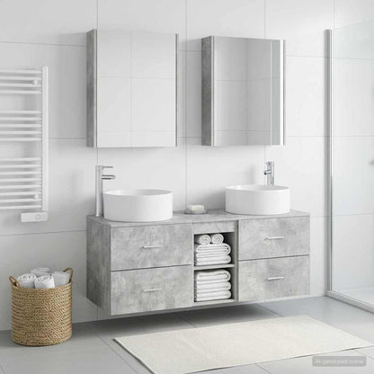 Bathroom Furniture Set 5 pcs Concrete Grey