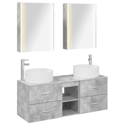 Bathroom Furniture Set 5 pcs Concrete Grey