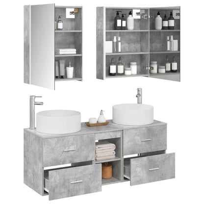Bathroom Furniture Set 5 pcs Concrete Grey