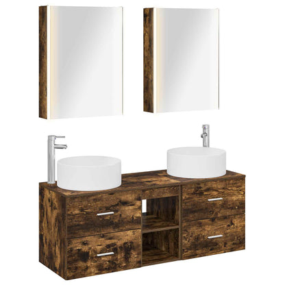 Bathroom Furniture Set 5 pcs Smoked Oak