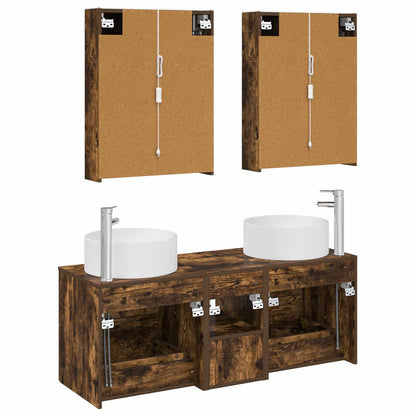 Bathroom Furniture Set 5 pcs Smoked Oak