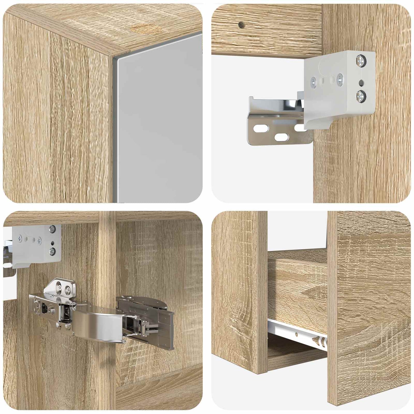 Bathroom Furniture Set 4 pcs Sonoma Oak