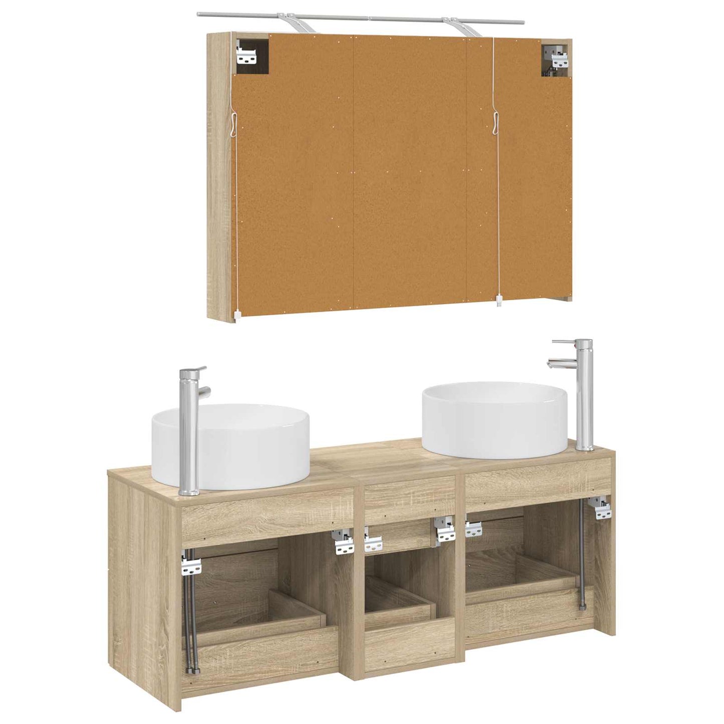 Bathroom Furniture Set 4 pcs Sonoma Oak