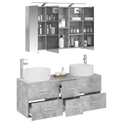 Bathroom Furniture Set 4 pcs Concrete Grey