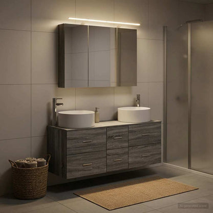 Bathroom Furniture Set 4 pcs Grey Sonoma