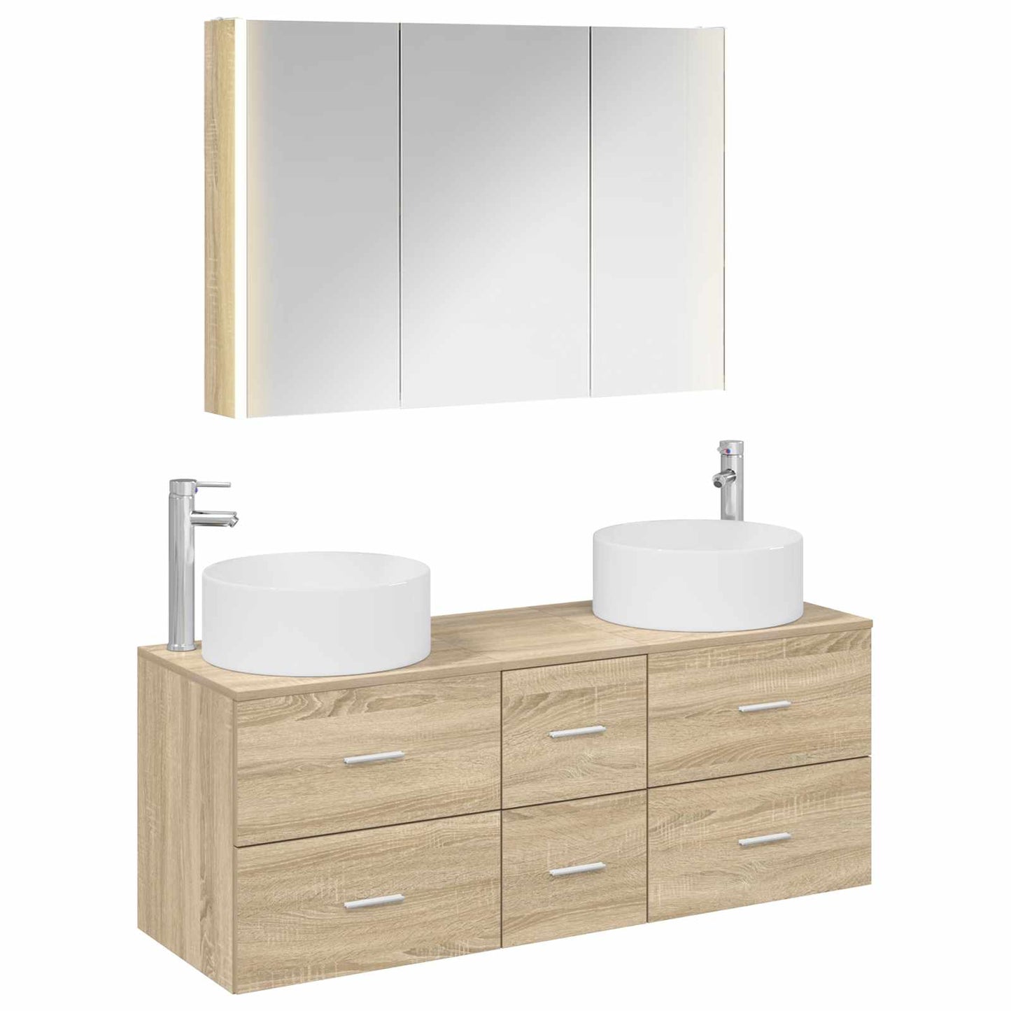 Bathroom Furniture Set 4 pcs Sonoma Oak