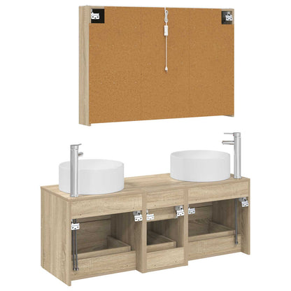 Bathroom Furniture Set 4 pcs Sonoma Oak