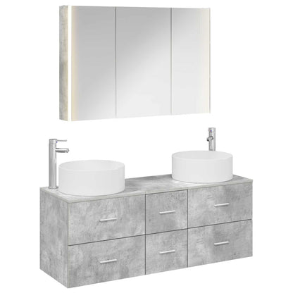 Bathroom Furniture Set 4 pcs Concrete Grey