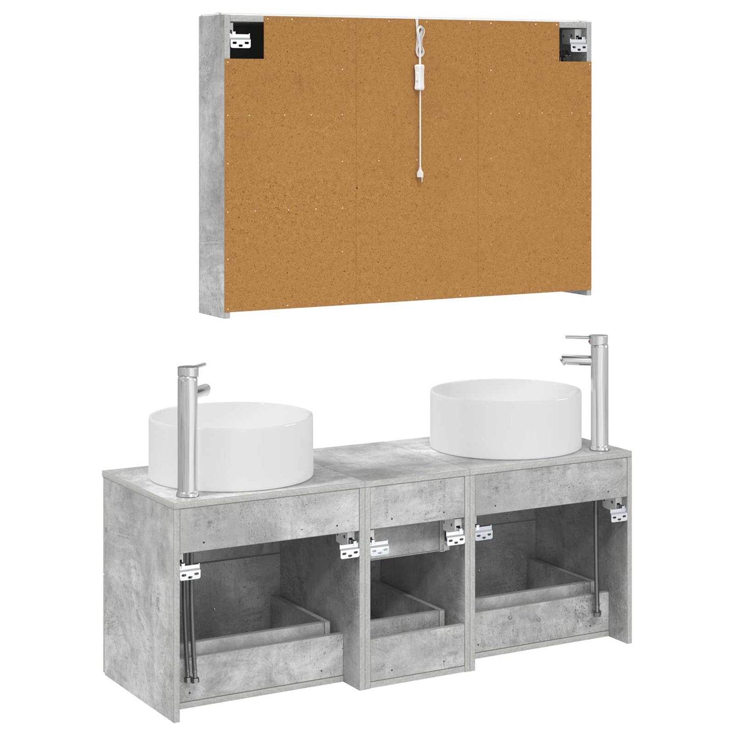 Bathroom Furniture Set 4 pcs Concrete Grey