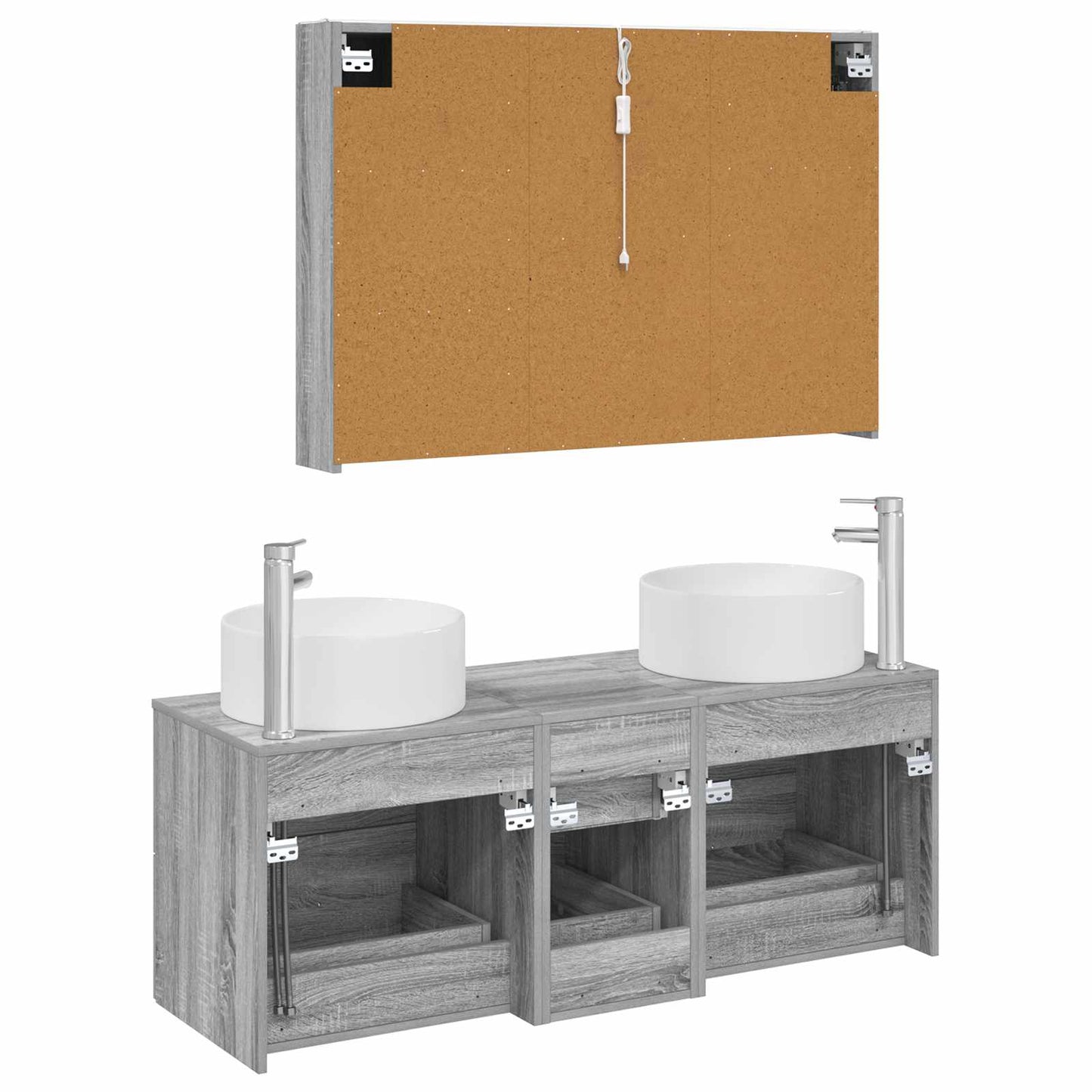 Bathroom Furniture Set 4 pcs Grey Sonoma