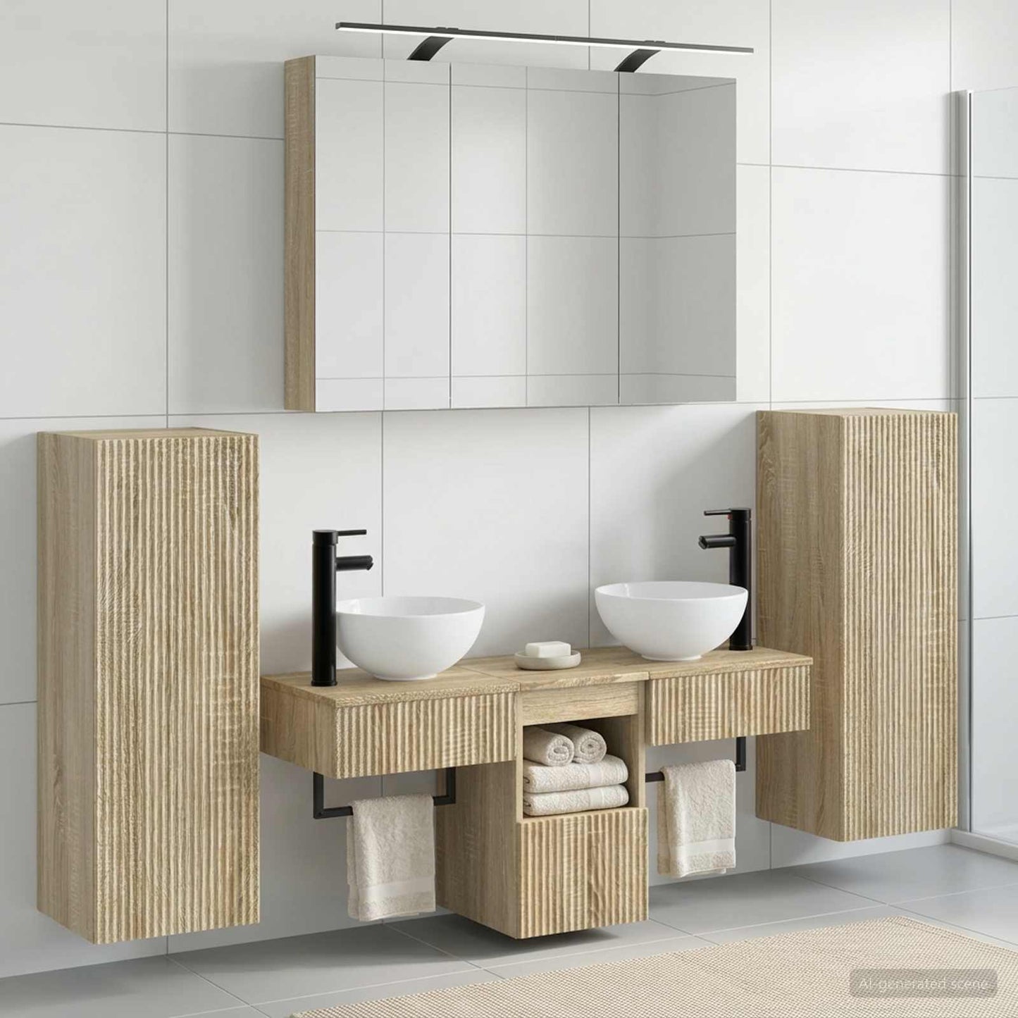 Bathroom Furniture Set 6 pcs Sonoma Oak