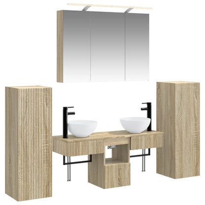 Bathroom Furniture Set 6 pcs Sonoma Oak