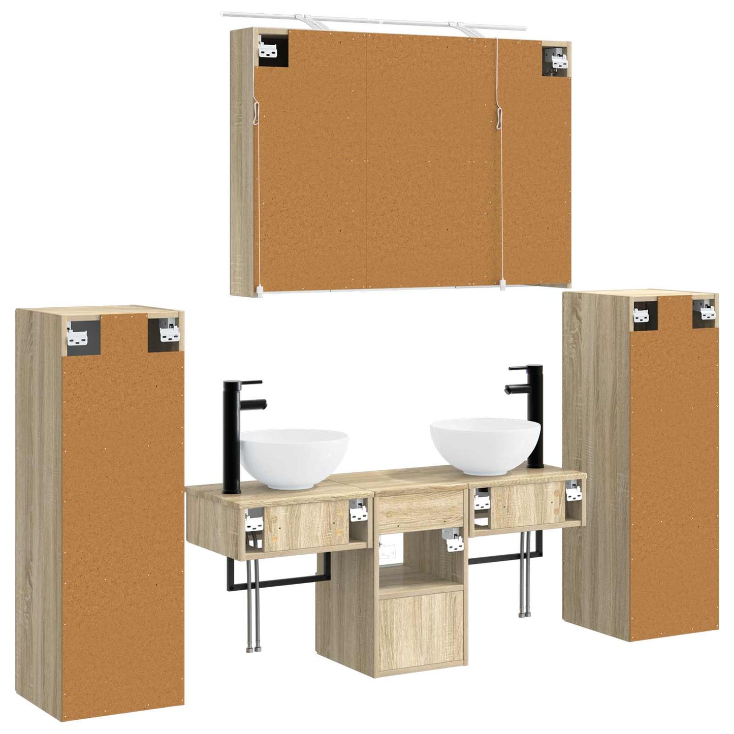 Bathroom Furniture Set 6 pcs Sonoma Oak