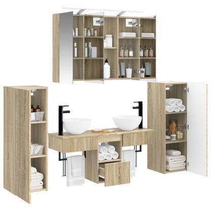 Bathroom Furniture Set 6 pcs Sonoma Oak