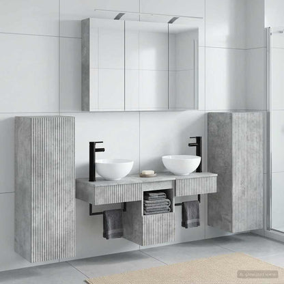 Bathroom Furniture Set 6 pcs Concrete Grey