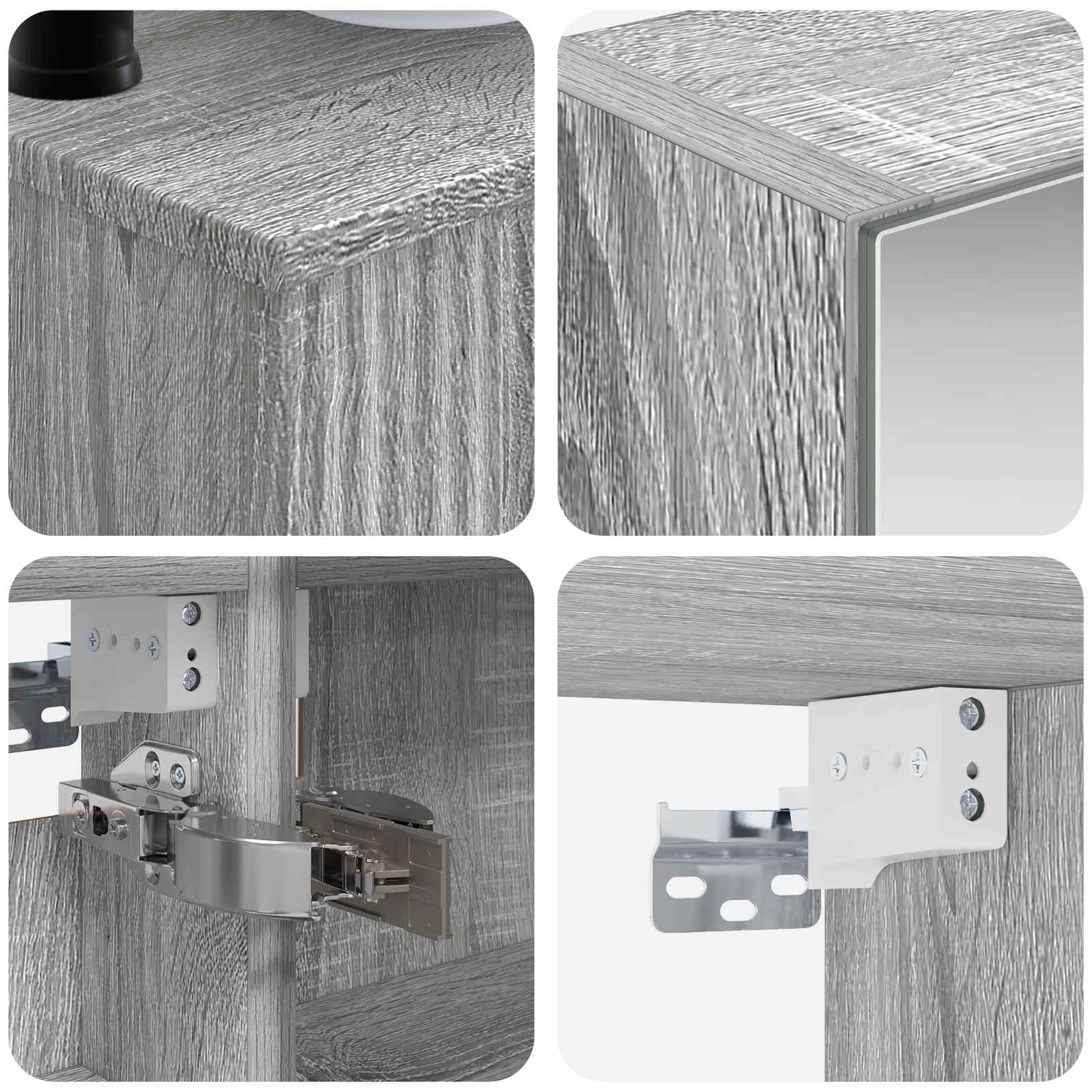 Bathroom Furniture Set 6 pcs Grey Sonoma