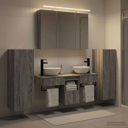 Bathroom Furniture Set 6 pcs Grey Sonoma