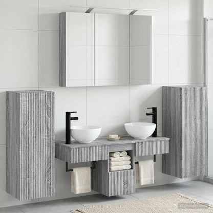 Bathroom Furniture Set 6 pcs Grey Sonoma
