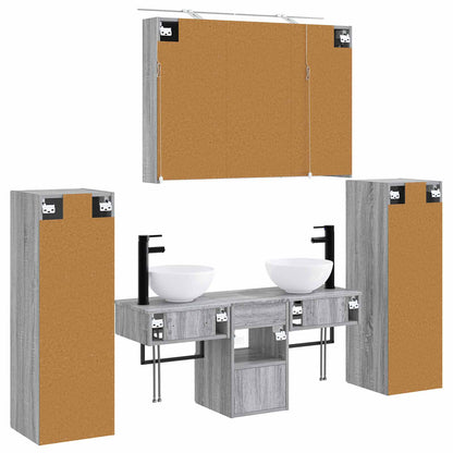 Bathroom Furniture Set 6 pcs Grey Sonoma