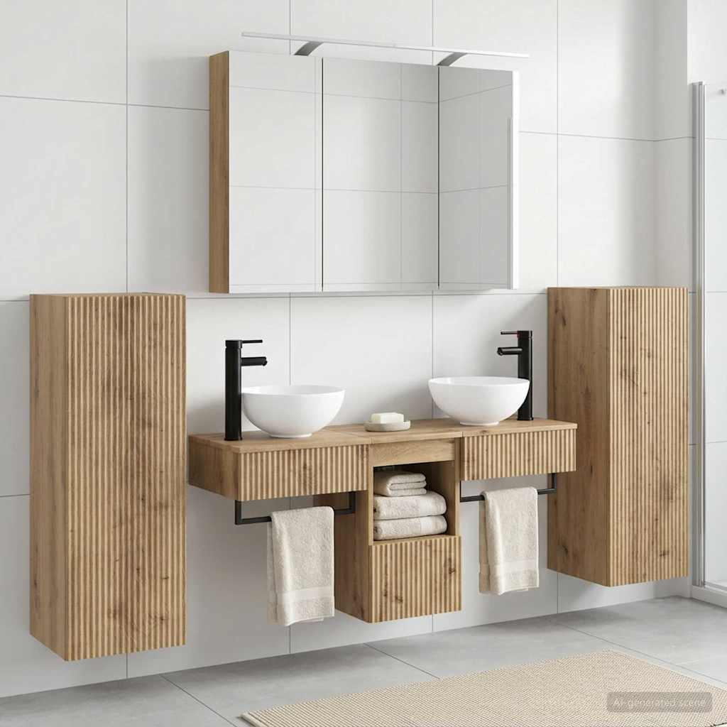 Bathroom Furniture Set 6 pcs Artisan Oak